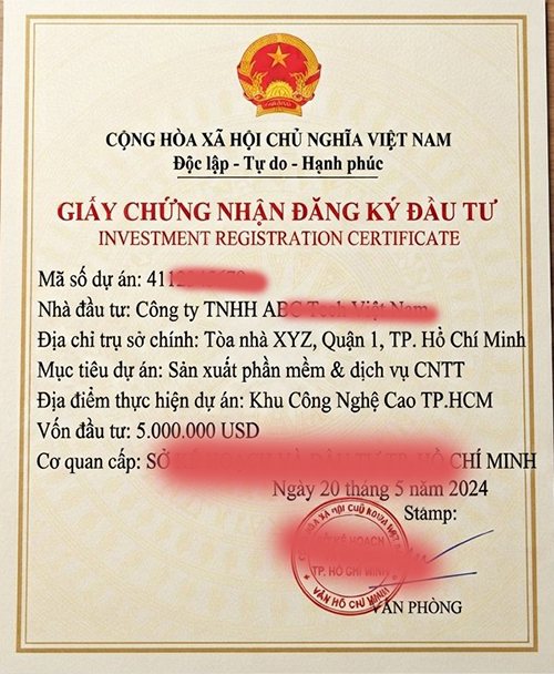 Thay đổi đầu tư cần phải thay đổi giấy chứng nhận đăng ký đầu tư