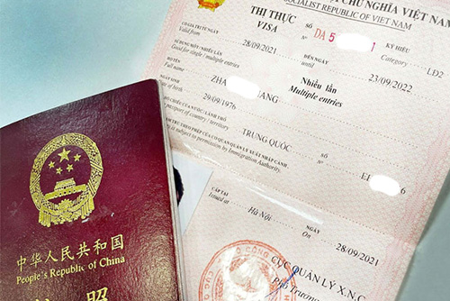 Visa rời Việt Nam đã cấp cho người Trung Quốc